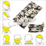 2016 new products microfiber seamless tube camouflage sports bandana cap