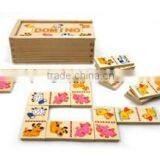 China Toys 28 Pcs Duck Dog Pig Sheep Cow Horse Animal Design One Piece Two Image in a Wooden Box Domino Brick thumbnail-4