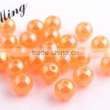 Orange Color New 2016 6MM to 20MM Stock Round Acrylic Jelly AB Beads for Chunky Necklace Wholesales Jewelry Paypal accept