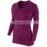 Plain Compression V Neck Women T Shirts thumbnail-1