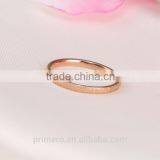 New Design Thin 18k Rose Gold Matte Stainless Steel Women Jewelry Ladies Finger Rings thumbnail-3