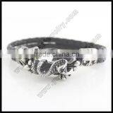 Men North Skull Bio Magnetic Leather Bracelet Quality Choice thumbnail-5