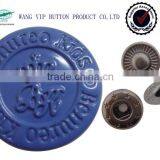 17mm Blue Plating Button Metal Fashion Apparel Accessories