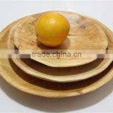 New Naturally Root Carved Made by Hand Round Plate Tray thumbnail-4