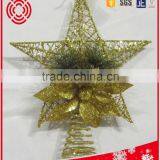 Hanging Iron Star With Flower Ornament Christmas Decoration thumbnail-1