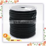 wholesale black stitch round leather string 6mm nappa leather