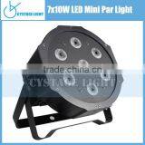 Disco Wash Led Mini Flat Par Lights 7X10W RGBW Led Par Light For Stage thumbnail-1