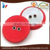 Round Red Fabric Covered Sewing Button With Two Holes