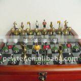 Glof Chess Wooden Board Metal Chessman