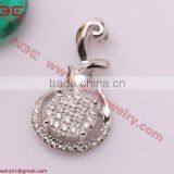 925 Sterling Silver Pendant With Black AAA Zircon Stone thumbnail-1