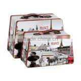 European Style Wooden Storage Box With Handle Suitcase