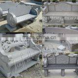 Luxurious Hand-carved Garden Granite Bench With Back and Arms thumbnail-3