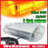 DC12V-24V Led Lightbar 24 LED 24W Beacon Light With Magnets Emergency Strobe Light Bar 4 Colors LED Warning Light