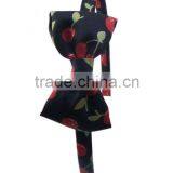 Cute Apple Printed Satin Bow Hard Hairband thumbnail-1