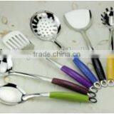 Guangdong 6 Pcs Stainless Steel Kitchen Utensils With Colorful Plastic Handle thumbnail-1