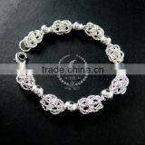20cm Silver Plated Brass Faceted Round Beads Link Fashion DIY Bracelet Supplies 1900070 thumbnail-1