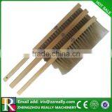 Hot sale long wood handle soft flexible double row bee brush