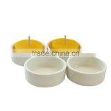 Porcelain Tealight Candle Holder (set of 4), Round, White, thumbnail-1