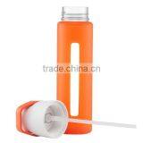Factory Price Glass Water Bottle With Silicone Cover 18oz Custom Made Colors thumbnail-2
