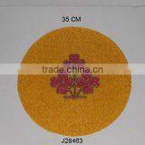 Round Glass Bead Place Mats With Floral Patterns Other Colours Also Available thumbnail-1
