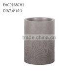 Grey Pattern Cement Pen Holder Concrete Storage Holder Pen Jar for Office Accessories thumbnail-1