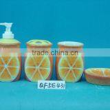 4pcs Orange Ceramic Bathroom Accessories thumbnail-1