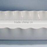 Stoneware Rectangle Scalloped Edges Shaped Baking Bread Loaf Pan thumbnail-1