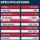 JRH500 500W 20mm Electric Rotary Hammer, Rotary Hammer 500W, Light Duty Hammer thumbnail-3