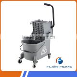 Large cleaning plastic water mop wringer mop bucket with wheels