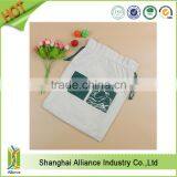 Top Quality Reusable 100% Natural Cotton Customize Logo Printing Blank Cotton Drawstring Bag thumbnail-1