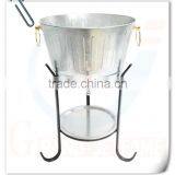 Galvanized Tub Large Ice Bucket With Stand Metal Ice Bucket thumbnail-4