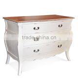 Buffet Console Bombay 4 Drawers White Distressed Mahogany Wood Furniture thumbnail-2