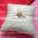 White Square Satin Ring Pillow thumbnail-1