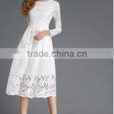 2016 Spring Women Lace Hollow Out Long Dresses Bohemian Femme Sexy Slim Party Dress Vestido thumbnail-1