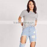 Woman Knit Plain T Shirt Blank Custom Dri Fit Import Blank t Shirts thumbnail-2