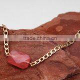 Irregular Natural Stone Charms Link Charm Bracelets Quality Stone Charm Metal Chain Bracelets for Girlfriend 2017 thumbnail-2