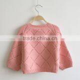 Child Bat Sleeves Pullover Baby Girl Pointelle Modern Knitting Sweater thumbnail-2