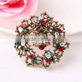 Zm53214a Christmas Wreath Crystal Brooch Moq 10 Pieces Christmas Gift Brooches thumbnail-2