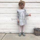 Babydoll Dress In Linen Fabric Elastic Cuffs Baby Girls Dress Designs Plus Size thumbnail-1