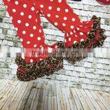 Christmas New Design X-mas Outfits Baby Kidswear Reindeer Leopard Clothes Red/white Dot Ruffle Pant With Accessories thumbnail-4