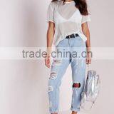 Cheap Sheer Mesh Short Sleeve Women t Shirt Wholesale China thumbnail-5
