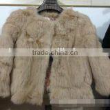 Short Paragraph Round Neck Seven Sleeves Fur Coat Autumn and Winter Women Fashion Warm Wholesale Custom thumbnail-1