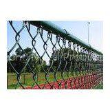 Green PVC Coated Chain Link Fencing , Playground Plastic Coated Wire Mesh
