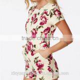 Rose Print Jumpsuit Playsuit, Lady Playsuit, Wholesale Playsuit thumbnail-3