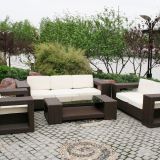 Teak Wood Outdoor Lounge Furniture Wicker Rattan Anti-UV Environmental Protection