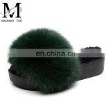 Wholesale Cheaper Fox Fur Shoes Slippers Fox Fur Slides Women Shoes thumbnail-6