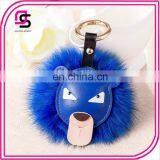 Creative Lion Head Fox Hair Ball Key Buckle Cartoon Animal Head Female Bag Pendant thumbnail-1