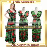 5022# Sundresses Women Summer Long Floral Printed Holiday Casual Beach Bohemian Maxi Dress Plus Size Women Clothing