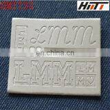 Silver Color Garment Faux Embossed Leather Label