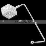 LUCKY DICE CRYSTAL SILVER HANDBAG PURSE FUN HANGER HOOK thumbnail-1
